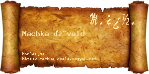 Machka Évald névjegykártya
